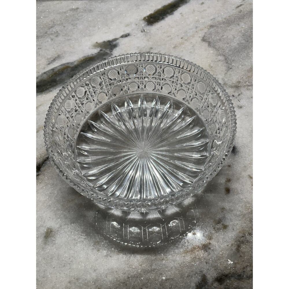 Vintage Echt Bleikristall German Lead Crystal Bowl Dish Candy Nuts Round